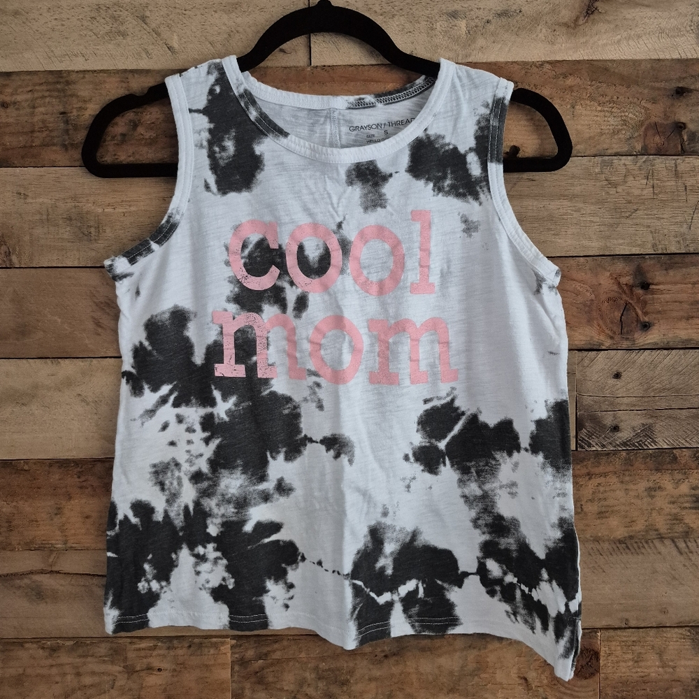 Grayson Threads Cool Mom Black & White Tank Top